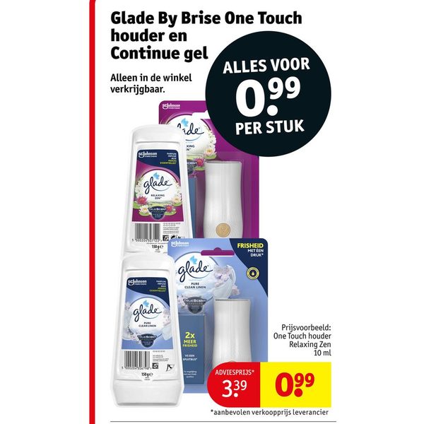 Glade By Brise One Touch houder en Continue gel