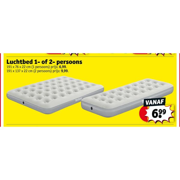 Luchtbed 1- of 2- persoons