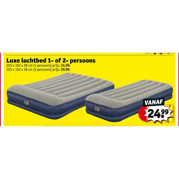 Luxe luchtbed 1- of 2- persoons