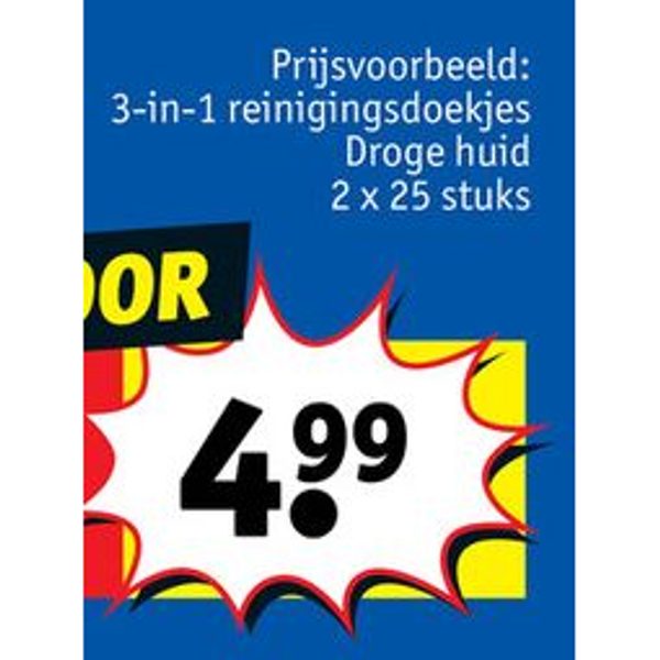 3-in-1 reinigingsdoekjes Droge huid