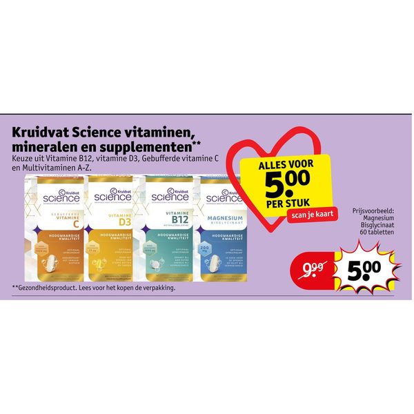 Kruidvat Science vitaminen, mineralen en supplementen