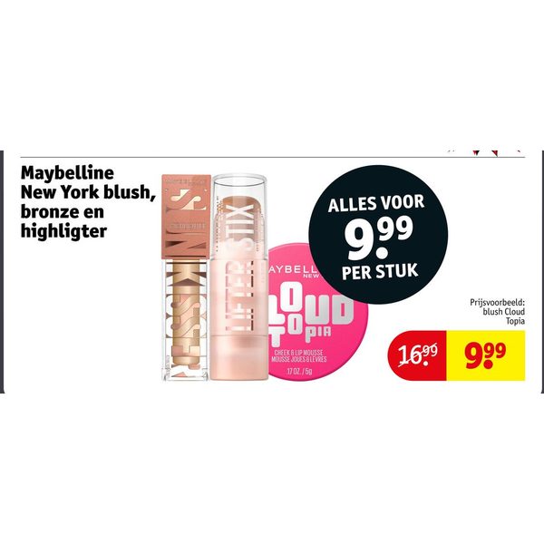 Maybelline New York blush, bronze en highlighter