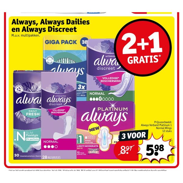 Always, Always Dailies en Always Discreet