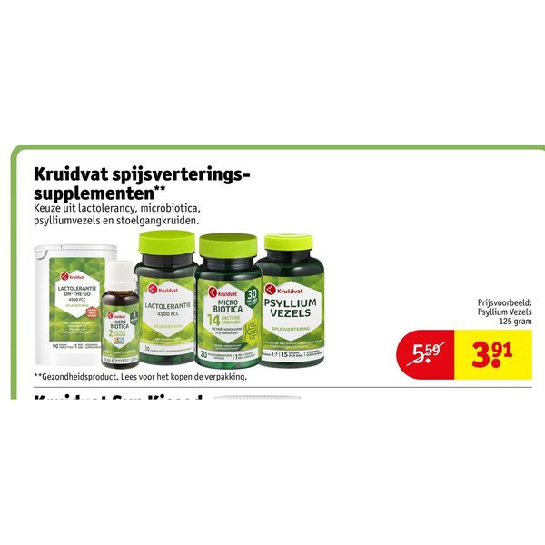 Kruidvat spijsverteringssupplementen