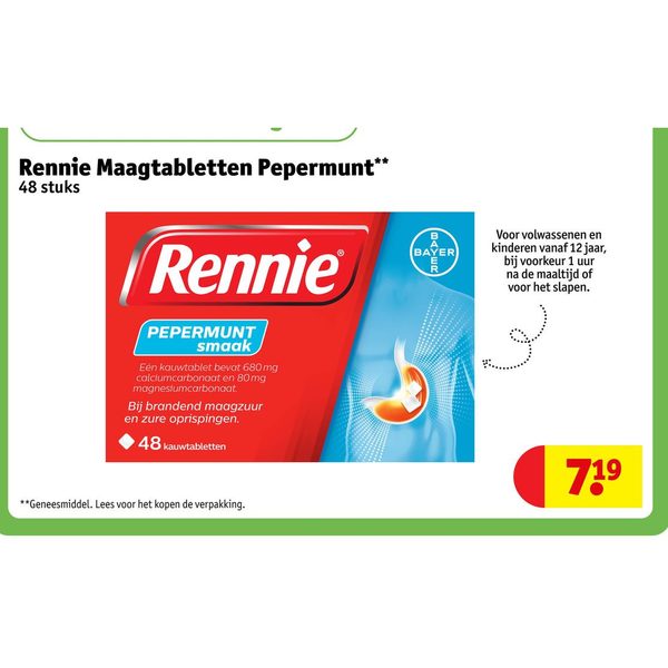 Rennie Maagtabletten Pepermunt