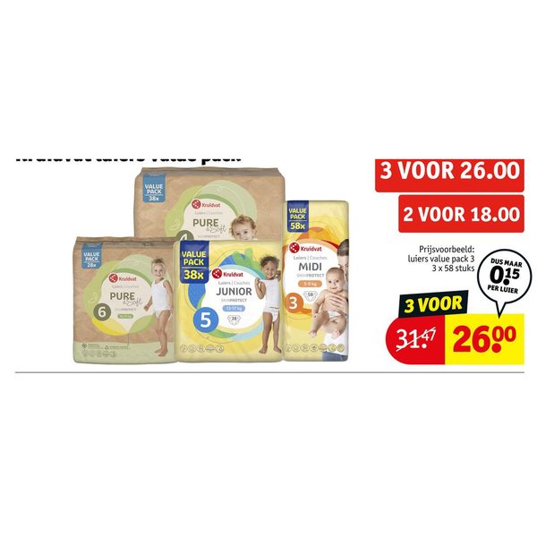 Pure & Soft luiers value pack
