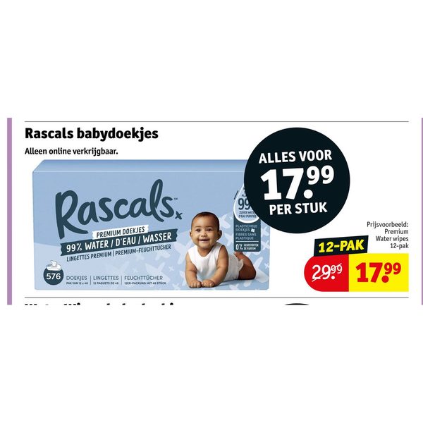 Rascals Premium Doekjes 12-pak