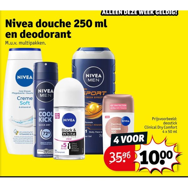 Nivea douche 250 ml en deodorant