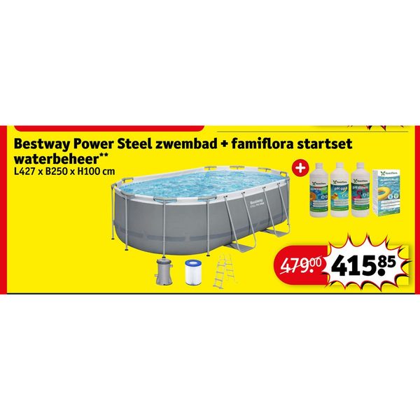Bestway Power Steel zwembad + famiflora startset