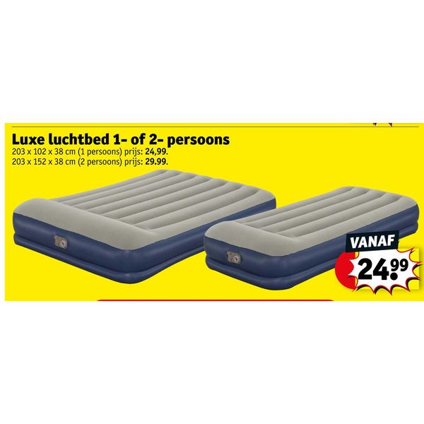 Luxe luchtbed 1- of 2-persoons