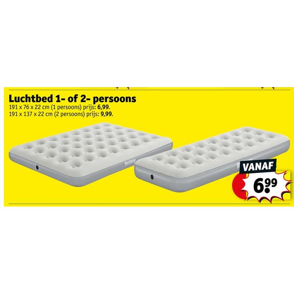 Luchtbed 1- of 2-persoons
