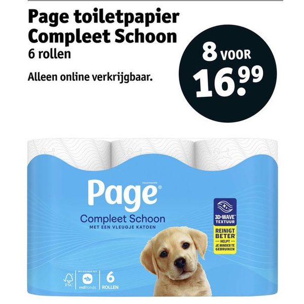 Page toiletpapier Compleet Schoon