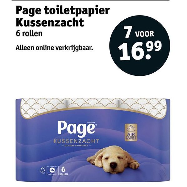 Page toiletpapier Kussenzacht