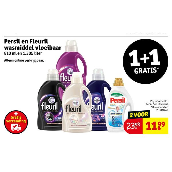 Persil en Fleuril wasmiddel vloeibaar