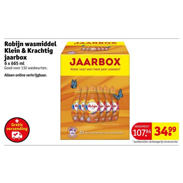 Robijn wasmiddel Klein & Krachtig jaarbox