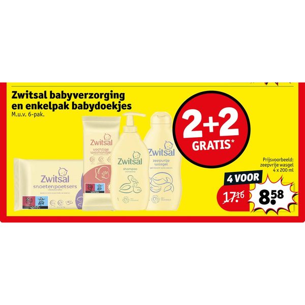 Zwitsal babyverzorging en enkelpak babydoekjes