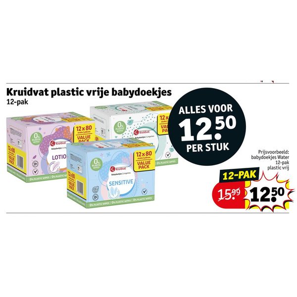 Kruidvat plastic vrije babydoekjes 12-pak