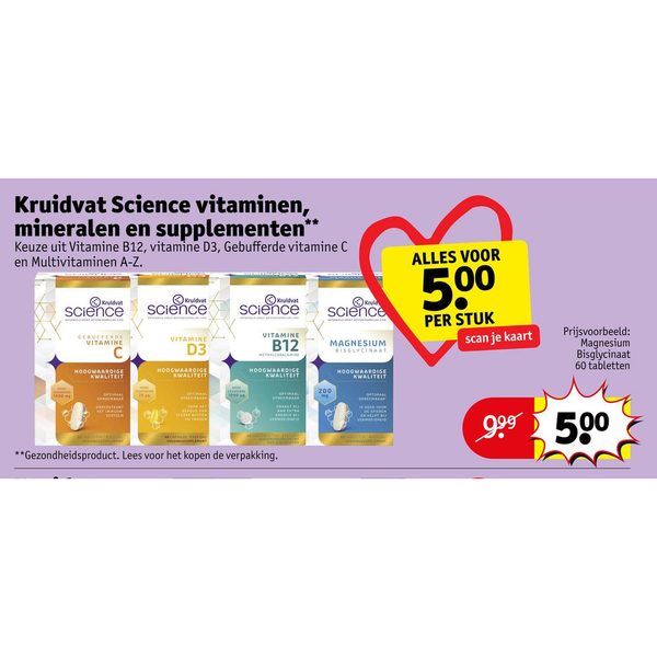 Kruidvat Science vitaminen, mineralen en supplementen