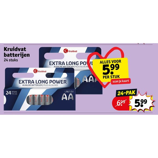 Kruidvat batterijen 24 stuks