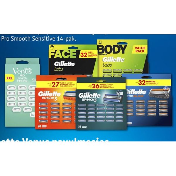 Gillette en Gillette Venus navulmesjes (selectie)