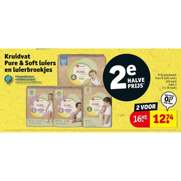 Kruidvat Pure & Soft luiers en luierbroekjes