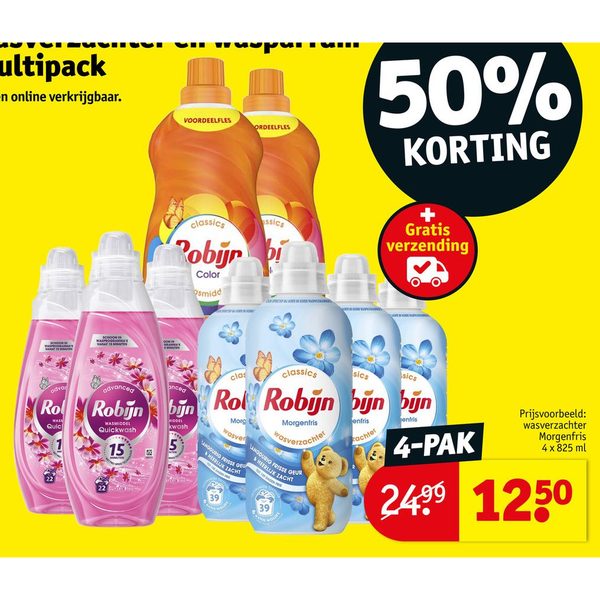 Robijn wasmiddel, wasverzachter en wasparfum multipack