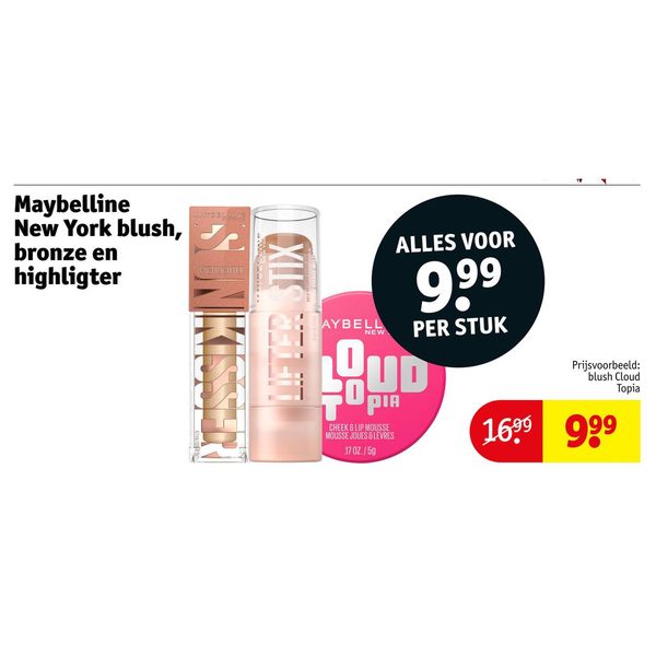 Maybelline New York blush, bronze en highlighter