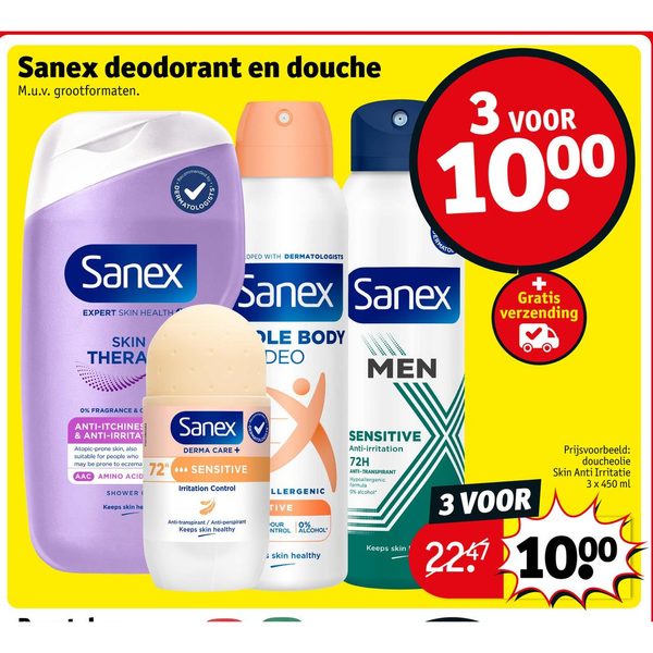 Sanex deodorant en douche