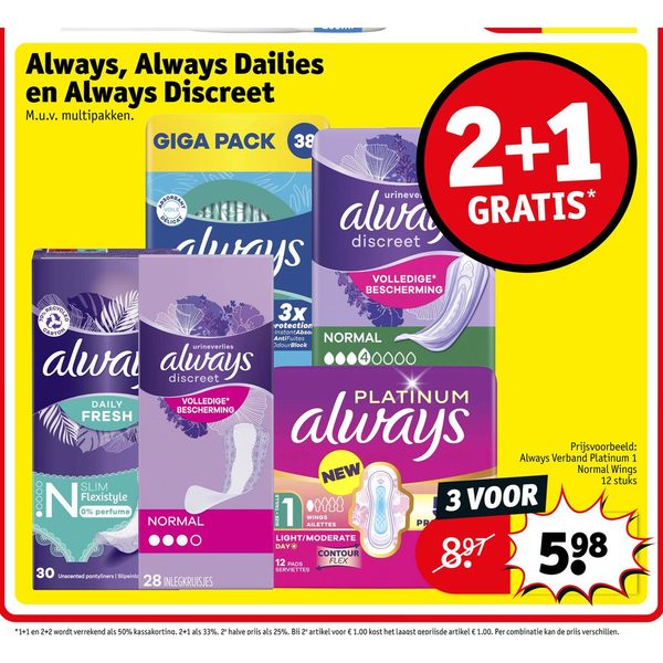 Always, Always Dailies en Always Discreet