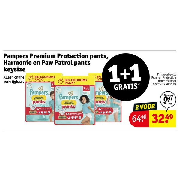 Pampers Premium Protection pants, Harmonie en Paw Patrol pants keysize