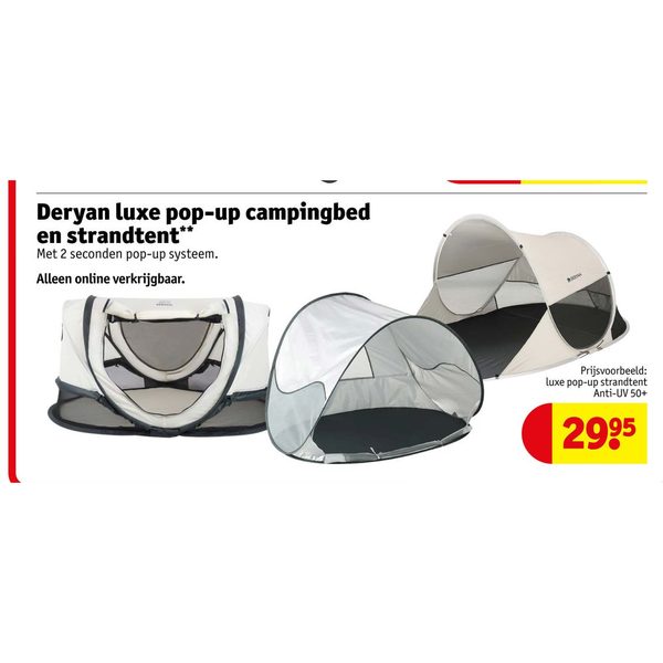 Luxe pop-up campingbed en strandtent