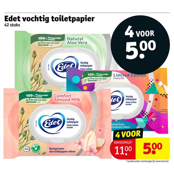 Edet vochtig toiletpapier