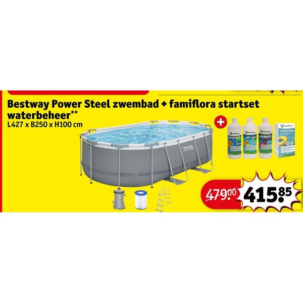 Bestway Power Steel zwembad + famiflora startset