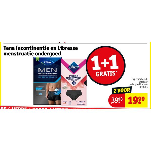 Tena incontinentie en Libresse menstruatie ondergoed