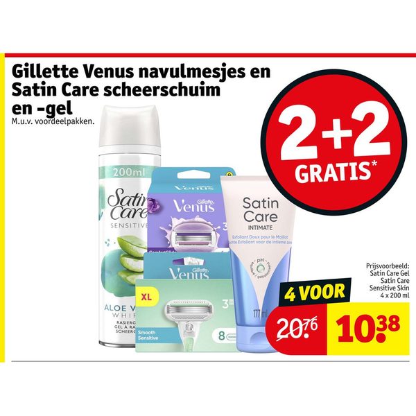 Gillette Venus navulmesjes en Satin Care scheerschuim en -gel
