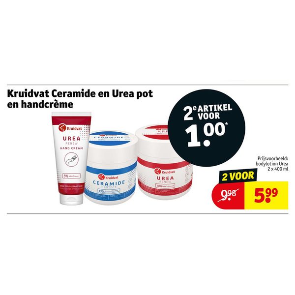 Kruidvat Ceramide en Urea pot en handcrème