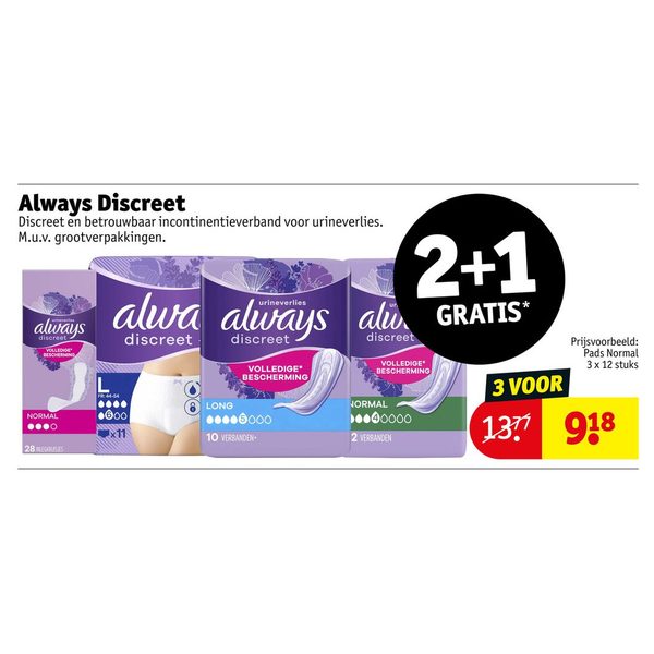 Always Discreet incontinentieverband