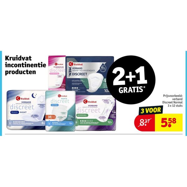 Kruidvat incontinentie producten