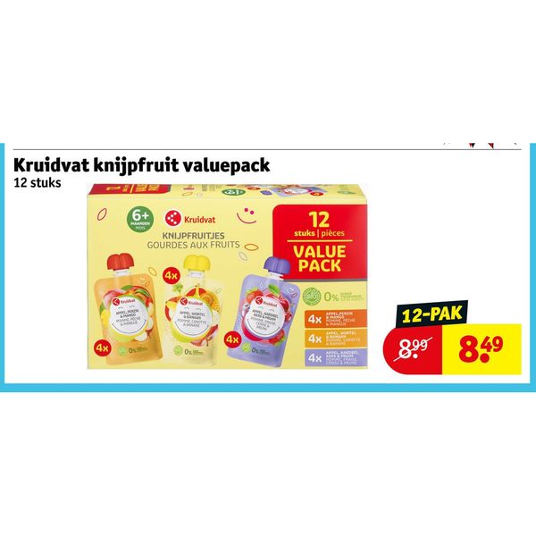 Kruidvat knijpfruit valuepack 12 stuks