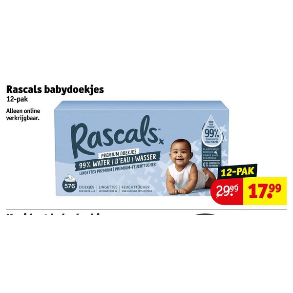 Rascals babydoekjes 12-pak