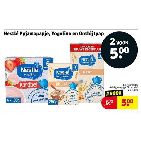 Nestlé Pyjamapapje, Yogolino en baby cereals