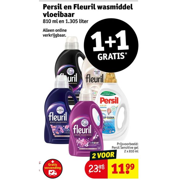Persil en Fleuril wasmiddel vloeibaar