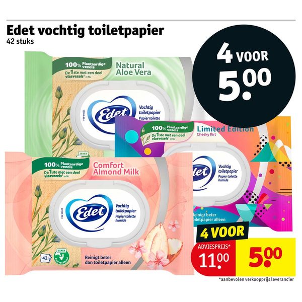 Edet vochtig toiletpapier