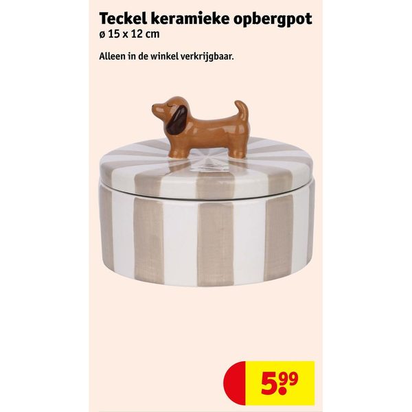 Teckel keramieke opbergpot