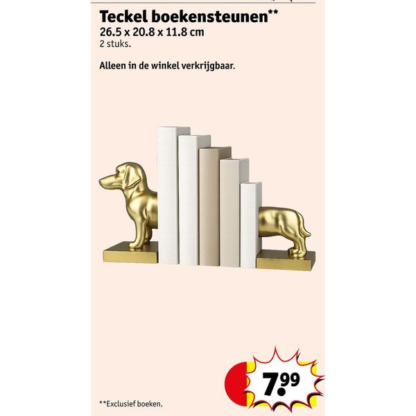 Teckel boekensteunen