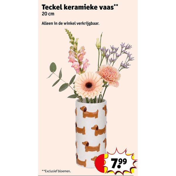 Teckel keramieke vaas