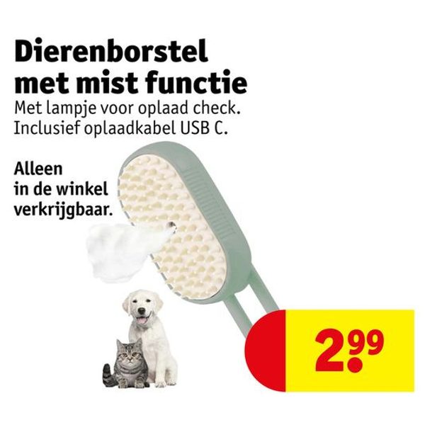 Dierenborstel met mist functie