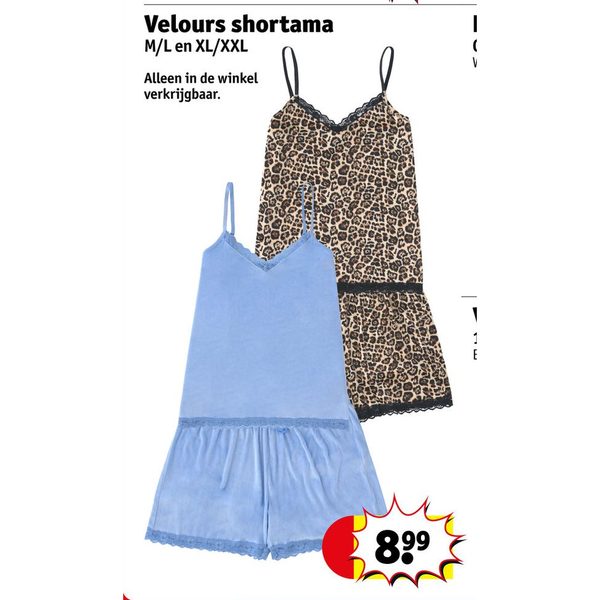 Velours shortama