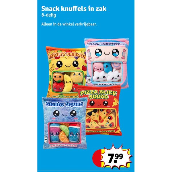 Snack knuffels in zak
