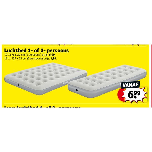 Luchtbed 1- of 2-persoons